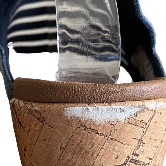 Skechers Beverlee - High Tea Wedge Sandal in Navy Blue Strappy Women's Sz 8 - Picture 6 of 9